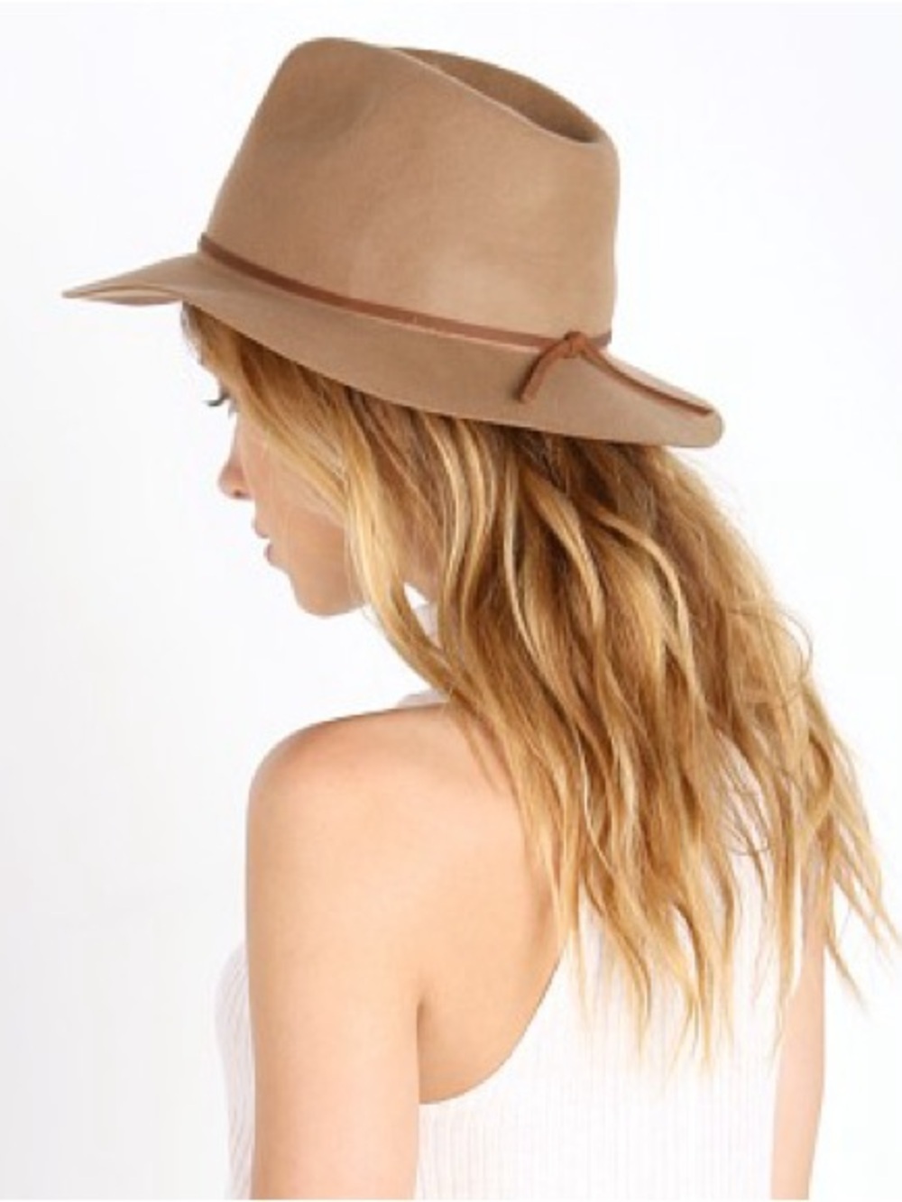 Brixton Wesley Fedora Brown Wool Hat W/ Leather Band Size 7 1/4